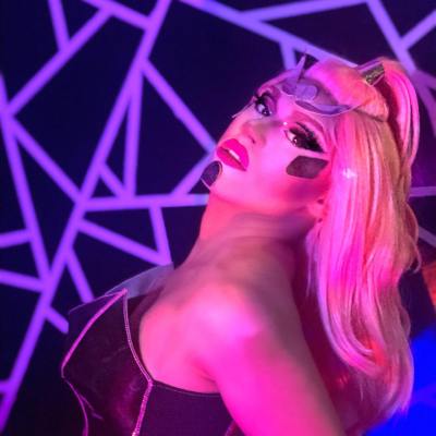 a person sitting on a stage