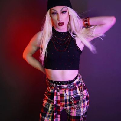 a woman standing in a room