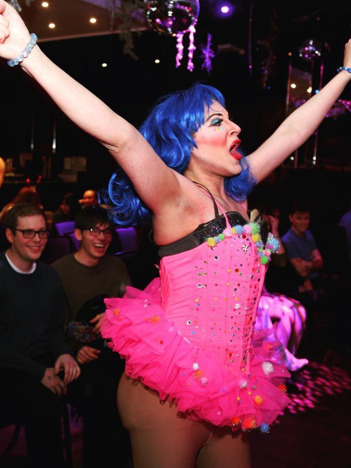 a person standing on a stage